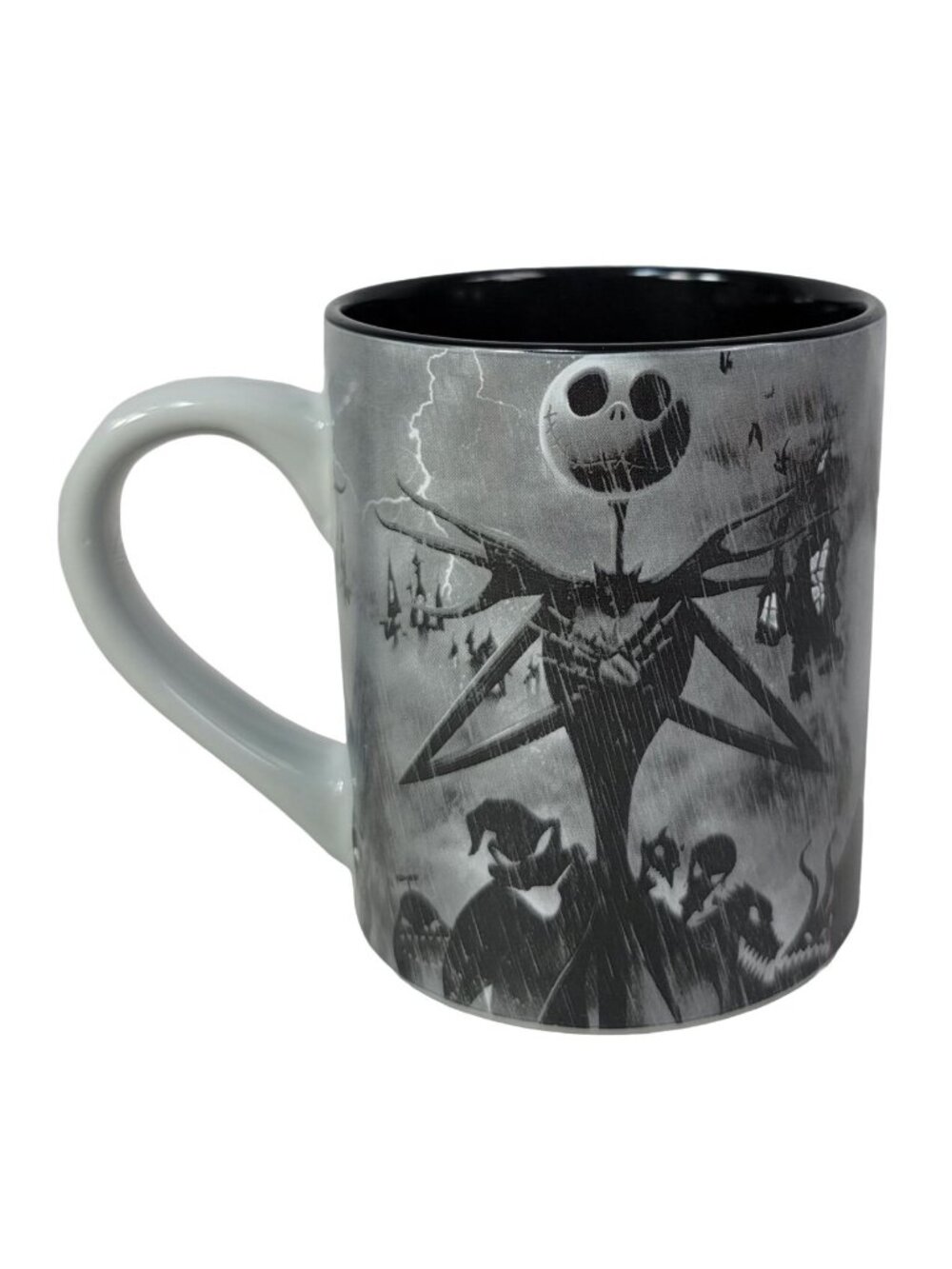 Disney Nightmare Before Christmas Mug Gray 14oz Black Interior Jack Skellington